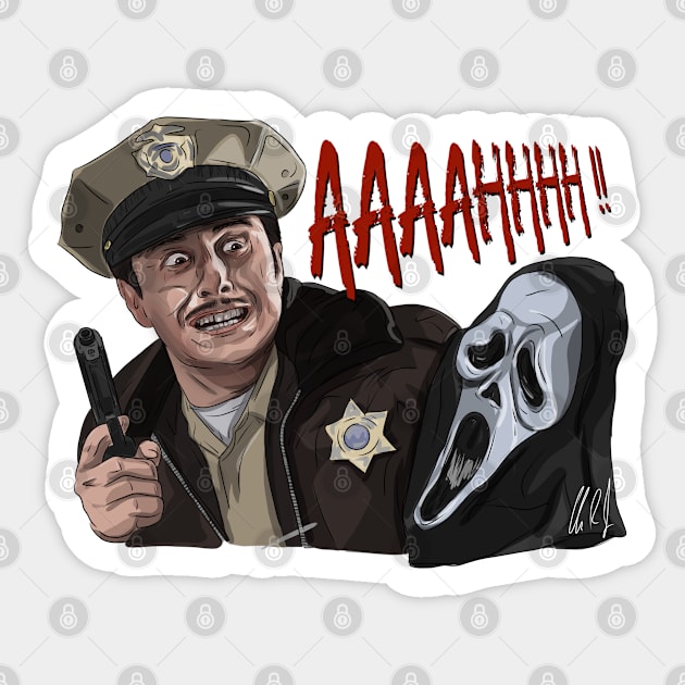 Scream: Dewey Got Scared Sticker by 51Deesigns